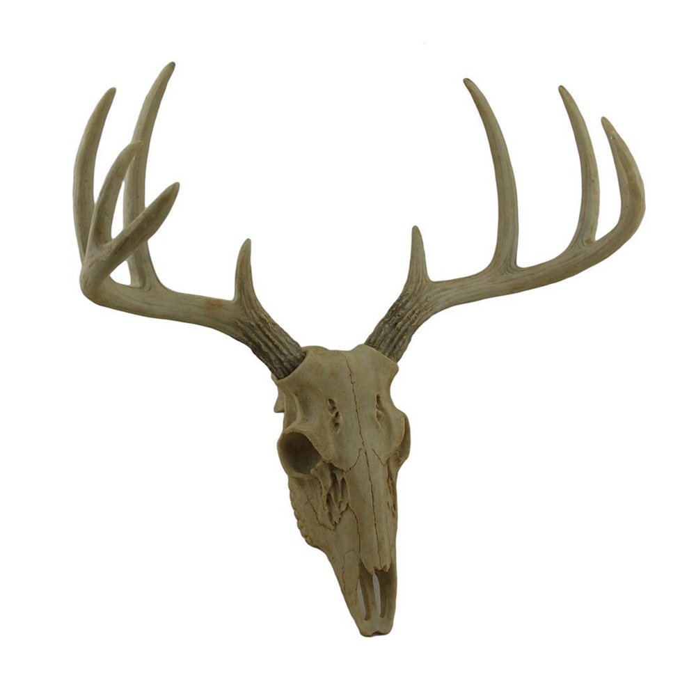 Little Bucky - 15-inch Wall Mounted Faux Deer Skull With 10-point Antlers -🤘